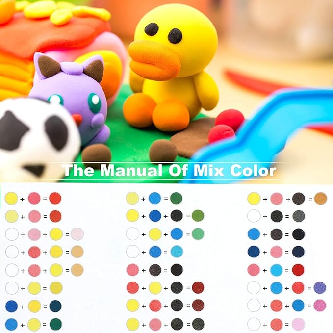 36 Colors Air Dry Soft Modeling Clay, Air Clay for Kids Slime Making，Plasticine Dry Art Crafts Colored Modeling Magic with Tools，Best Gift for Kids Boys Girls