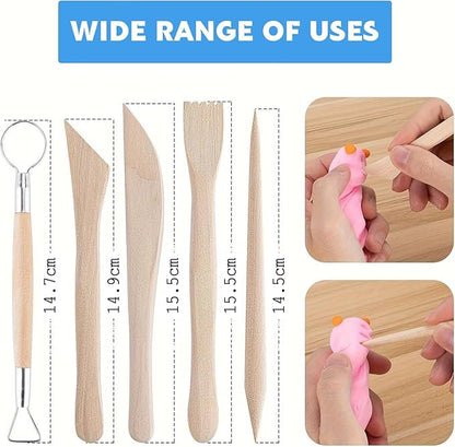 Diulazin 27-Piece Pottery Tool Set - Polymer Clay Sculpting Kit for Kids and Adults - Ideal for Pottery Craft, Dotting, Carving, Drawing, and Modeling