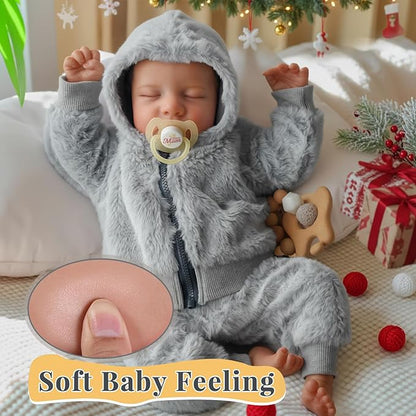 BABESIDE Lifelike Reborn Baby Dolls Boys - 17-Inch Real Baby Feeling Realistic-Newborn Baby Doll Full Body Vinyl Real Life Baby Dolls with Toy & Gift Box for Kids Age 3+