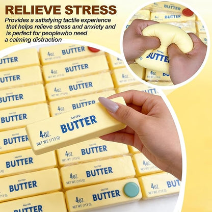 Butter Squishy,Slow Rising Squishy,Stress Relief & Fidget Toys, Pack Sensory Stress Relief Squishies Soft & Stretchy Fidget Toys for Office School