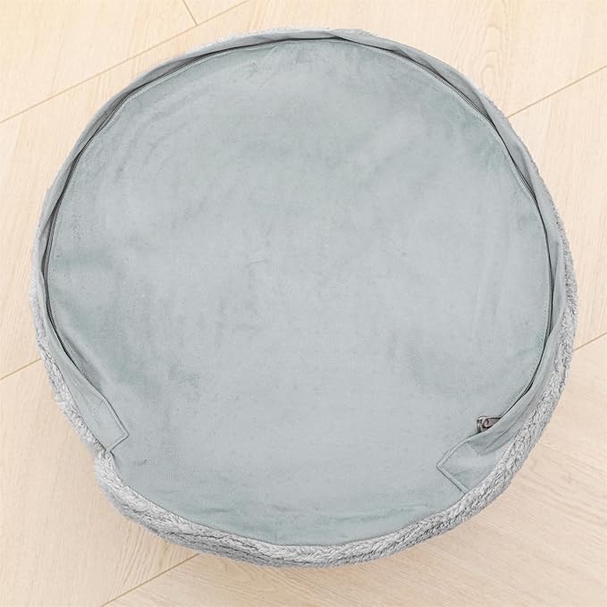 Asuprui Round Pouf Ottoman Stuffed Home Pouf Ottoman Foot Rest Foot Stool Poufs for Living Room Boho Home Decor Foldable Floor Chair Storage for Living Room, Bedroom