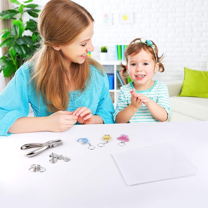 ASTARON 181Pcs Shrinking Plastic Sheets Kit Includes 20 Shrinking Film Art Paper and 161 Pcs Shrinkles Keychains Making Accessories for Kids Craft and Art Supplies