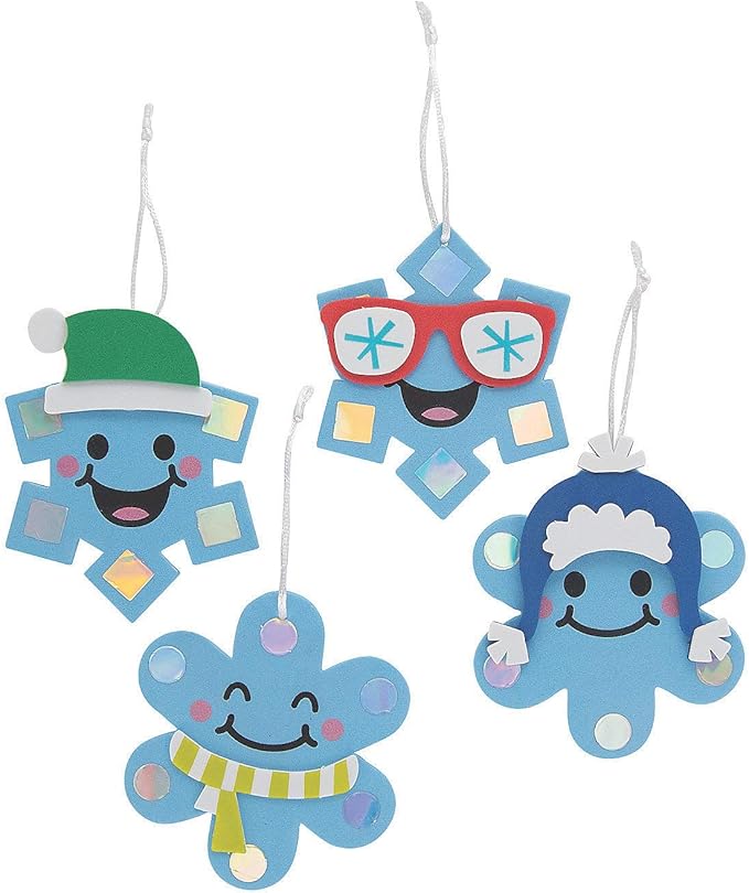 Cool Snowflake Ornaments Craft Kit - Craft Kits - 12 Pieces