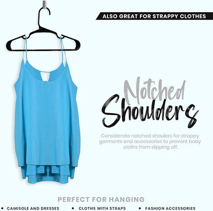 Utopia Home 40 Pack Kids Hangers - 11.5 Inch Plastic Baby Hangers for Closet - Childrens Hanger for Clothes & Infant Hanger for Closet - Ideal for Everyday Standard Use (Black)