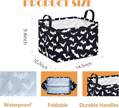 MAIZMZ Halloween Storage Basket Pumpkin Ghost Gift Basket for Kids Foldable Toy Box Waterproof Organizer Bin Laundry Nursery Hamper for Home Office Dorm Closet Shelf