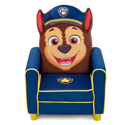 Delta Children Figural Upholstered Kids Chair, Nick Jr. PAW Patrol Chase,Wood, Blue