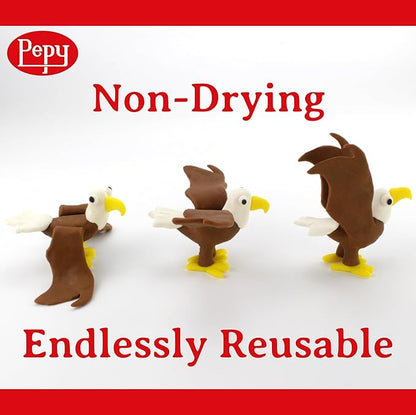 Pepy Plastilina Reusable and Non-Drying Modeling Clay Gift; Set of 24 Bars with Modeling Tools & Tutorial, 2 Each of 12 Colors, 1.4 oz Bars, Perfect for Arts and Crafts Projects
