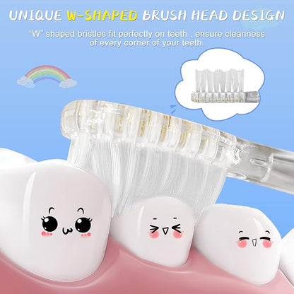 TEETECK 5 Pack Kids Toothbrush Replacement Heads Compatible with SEAGO- 513/977/EK6,Compatible with Brush-Baby WildOnes/KIDZSONIC（Not BabySonic Series）,Compatible with Dada-Tech-BB1/977/K6