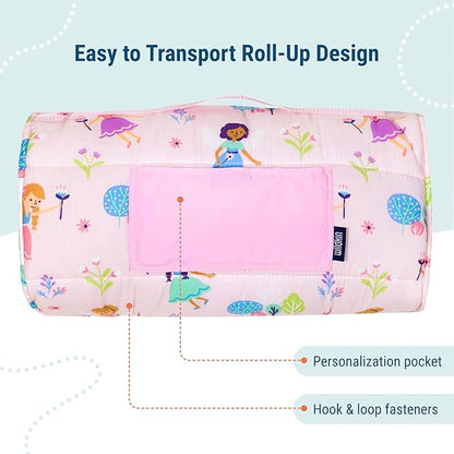 Wildkin Original Nap Mat with Reusable Pillow for Boys & Girls, Perfect for Elementary Daycare Sleepovers, Features Hook & Loop Fastener, Cotton Blend Materials Nap Mat for Kids