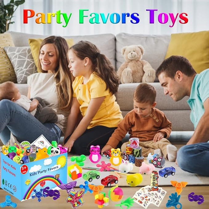120 Pcs Party Favors Toy for Kids, Treasure Box Carnival Prizes for Classroom School Rewards, Christmas Stocking Stuffers, Goodie Bag Pinata Fillers Bulk Toys for Boys Girls