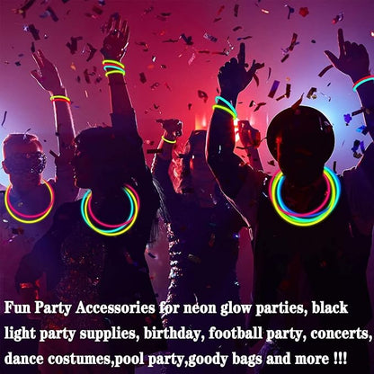 120 Pack Glow Sticks Bulk Party Supplies Glow In The Dark Party Favors Glow Sticks Necklaces Bracelets with Connectors 8" Glowsticks Light Up Toys Neon Birthday Decorations Football Party Supplies