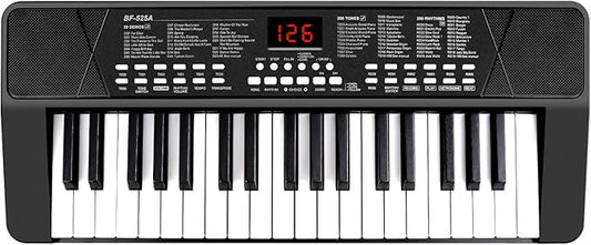Piano Keyboard for Beginners, 37 Keys Kids PIano, Built-in 1200mA Rechargeable Battery Electronic Piano Keyboards Portable Music Keyboard Pianos with Mic LED Screen Teaching Gift for Beginner, Black