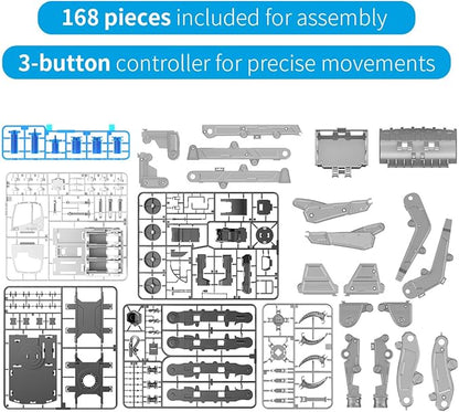 STEM Building Block Construction Toy Set for Kids Age 8-12 - Hydraulic Powered Lift Truck, Bulldozer, Snatch Machine, 3-in-1 Educational Toys, STEM Learning Experience with Fun for Boys