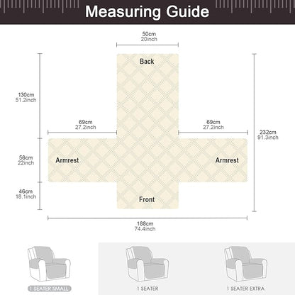 TAOCOCO 100% Waterproof Recliner Chair Cover, Small Recliner Covers for Recliner Chair with Pocket, Non Slip Reclining Chair Cover Furniture Protector for Kids, Pets(X-Small Chair, Coffee)