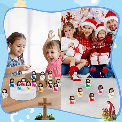 40PCS Little Jesus Figures, 10 Color Tiny Jesus Figurines in Bulk, Mini Jesus Figure Religious Gifts, Christian Mothers Day Teacher Appreciation Gifts for Kids Women Mom (40PCS)