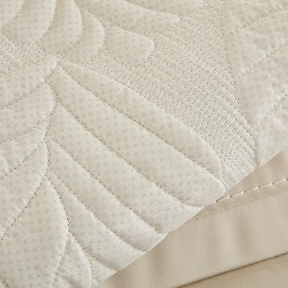 vctops Palm Leaves Velvet Plush Quilted Recliner Chair Cover Anti-Slip Super Soft Furniture Protector with Elastic Straps for Kids, Dogs, Pets, Pink