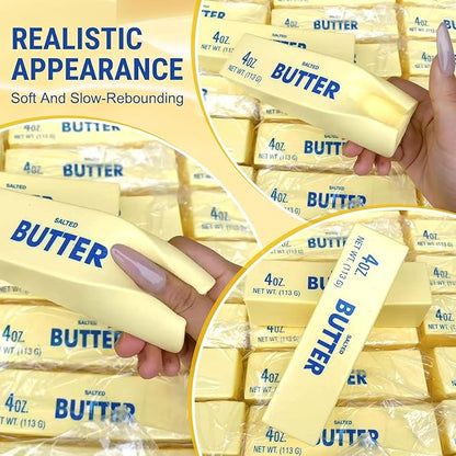 2pcs Slow Rebound Cute Butter Squeeze Stress Balls, 2026 New Squeeze Ball Realistic Butter Stick Soft Squeeze Toys,for Anxiety and Stress Relief, for Adults Office and Party Favor Gift