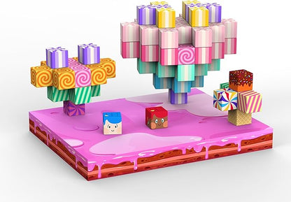 Magnetic Blocks Candy Land Edtion, Magnetic Tiles Building Blocks Boys & Girls Toys Age 3-5 4-8 5-7 Sensory Gift for Kids，Magnets Cubes，Upgraded STEM Gift 1.2 Inches