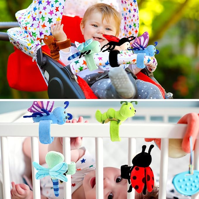 6 Pcs Stuffed Animal Slap Bracelets Plush Animal Snap Bracelets Cute Wrist Slap Band Toy Wrist Animals Slap Bracelet Wrist Toy for Girls Boys Kids Gift Party Favors Birthday (Insect Animals)