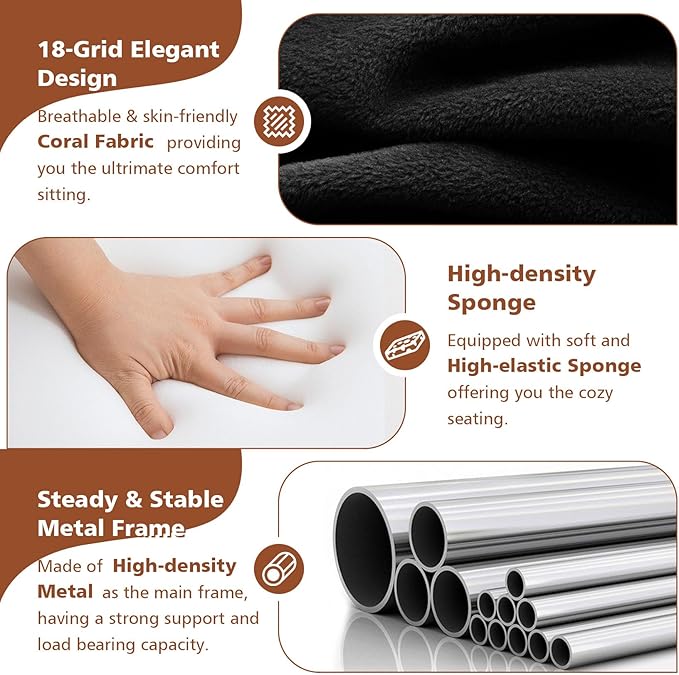 Folding Floor Chair 14-Position Cushioned Adjustable Floor Lazy Sofa Chair w/Breathable Cotton & Skin-Friendly Flannel for Adults & Kids Ideal for Reading Meditating, Black