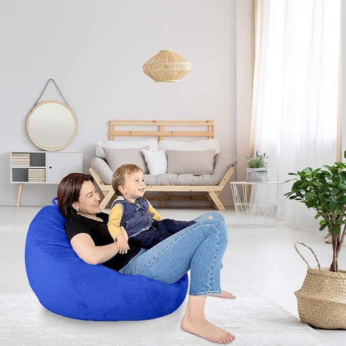 Bean Bag Stuffed Animal Storage Or Cover | No Filler | Extra Large | for Adults Or Kids | Double Stitched | Durable Zipper | Premium Microsuede