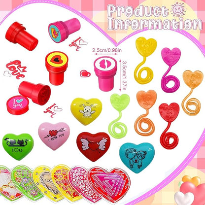 108 PCS Valentines Day Party Favors for Kids Boy Girl, Treasure Box Toys, Pinata Filler Goodie Bag Stuffers, School Classroom Rewards, Treasure Chest Prizes, Classroom Exchange Gifts Prizes