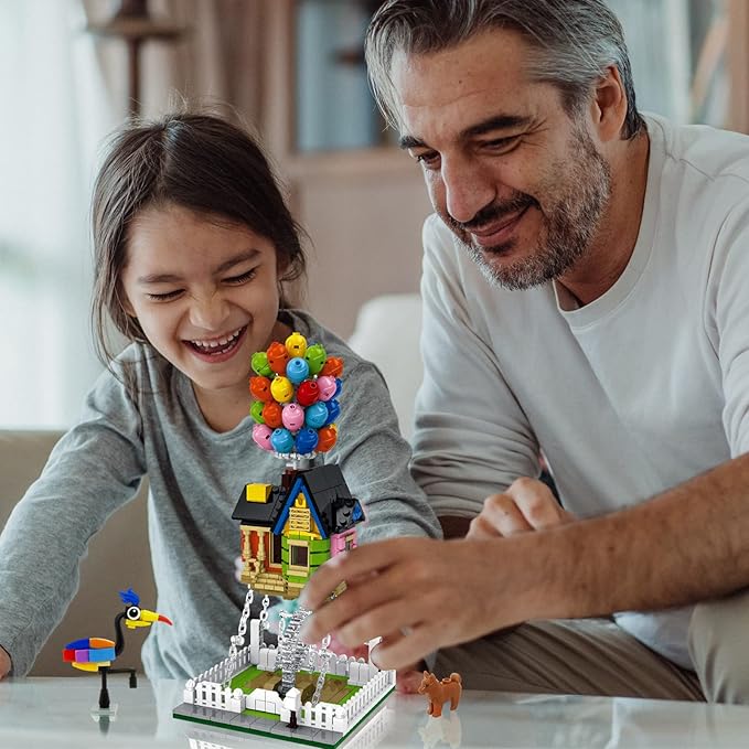 ENJBRICK Up Balloon House Building Kit for Kids Age 8-14 Yrs,Creative Building Block Set 635 pcs,Girl Toys for Christmas and Birthday Gifts,Tensegrity Sculptures Building