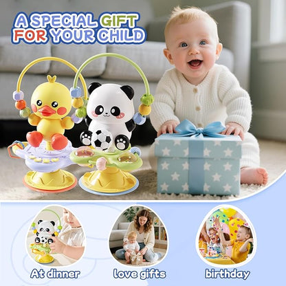 Baby Musical Toy, Duck Suction Cup High Chair Table Soother, Grip and Spin Toy, Interactive Development, Suitable for 10-36 Months, Baby Gift, Excellent Birthday Present Choice