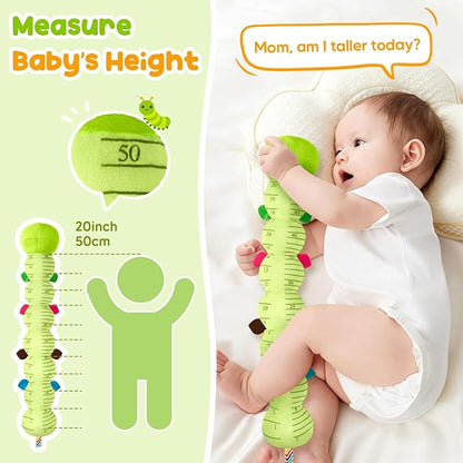 Baby Toys Musical Caterpillar, Infant Stuffed Animal for 0-6 6-12 Months with Crinkle and Rattles, Tummy Time Sensory Toys Newborn Boys Girls Gifts 0 3 6 9 12 Months - Green