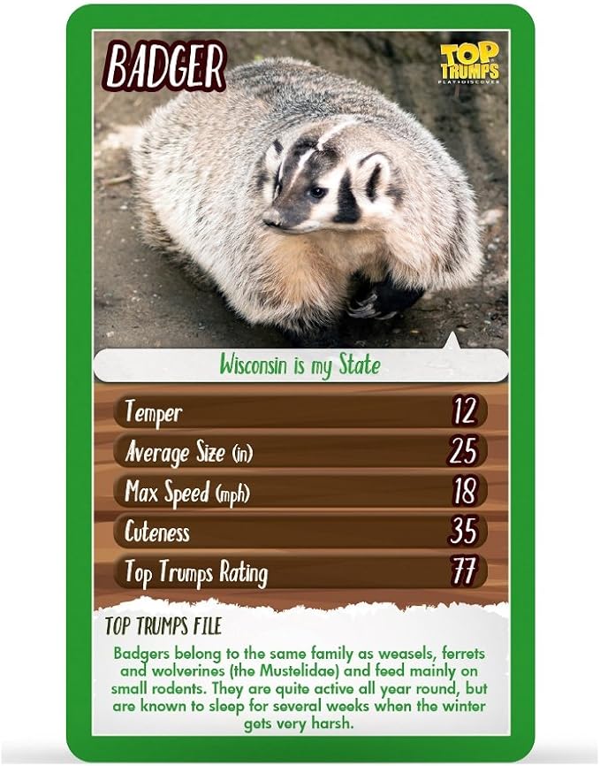 Top Trumps North American Wildlife Classics Card Game, Learn about the Armadillo, Badger, Orca and Beaver in this educational pack, gift and toy for boys and girls aged 6 plus