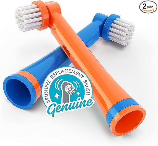 Brusheez Electronic Toothbrush Replacement Brush Heads 2 Pack (Buddy The Bear)