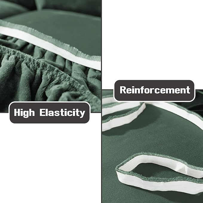 NORTHERN BROTHERS Stretchy Recliner Chair Covers, Velvet Recliner Covers, Lazy Boy Chair Cover (Light Green, 1 Seat)