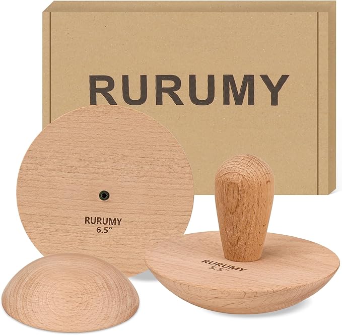 Pottery Molds Solid Wood - 4.5", 5.5", 6.5" Ceramic Clay Mold Set with Interchangeable Handle for Creating Plates, Bowls, DIY Gifts