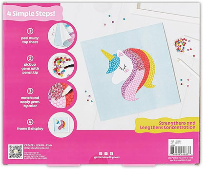Ice Cream & Unicorn Gem Art Kit- 800+ pc Set, DIY Craft Project, Create Art That Sparkles, No-Mess Peel & Stick, Kids Ages 6+