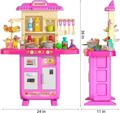 TEMI Pretend Food Kitchen Toys for Girls Age 3 4 5 6 7 8 - Toy Kitchen Accessories Food Toy for 3 4 5 6 Years Old Girls, Play Kitchen Accessories Cutting Food Toy, Pretend Play for Boys, Girls