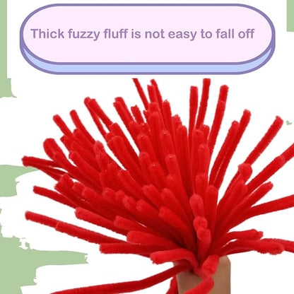 Cldamecy 100 pcs Red Pipe Cleaners with 20 pcs Googly Eyes,Chenille Stems for Craft Project,Craft Pipe Cleaners for DIY Projects,Arts and Holiday Decoration