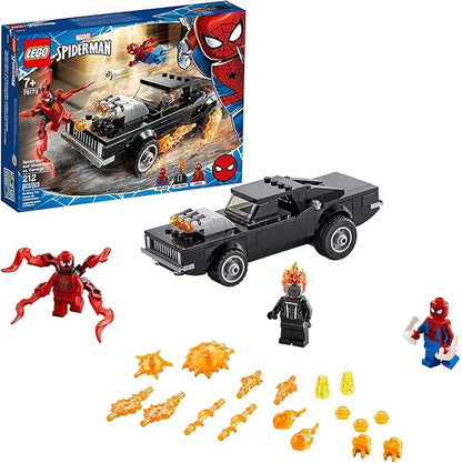 LEGO Marvel Spider-Man: Spider-Man and Ghost Rider vs. Carnage 76173 Collectible Building Toy for Kids, New 2021 (212 Pieces), Multicolor