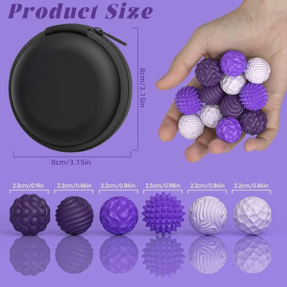 Silicone Magnetic Balls, Fidget Toys for Adults & Teens, 6PCS Stress Balls Sensory Toy, Quiet Magnet Desk Fidgets with Textured, ADHD Anxiety Relief Items, Fun Stocking Suffers Gifts (Purple)