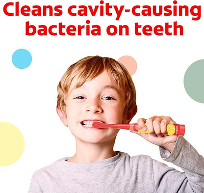 Colgate Kids Battery Powered Toothbrush, Kids Battery Toothbrush with Included AA Battery, Extra Soft Bristles, Flat-Laying Handle to Prevent Rolling, Pokemon Toothbrush, 1 Pack (Style May Vary)