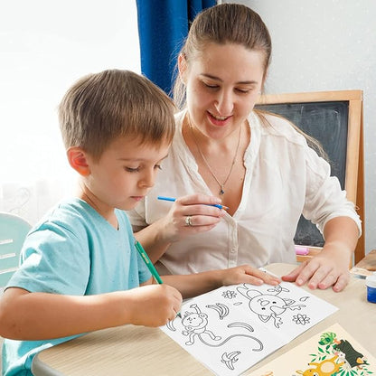 GROBRO7 24Pcs Woodland Animals Coloring Books for Kids DIY Art Drawing Book with Rabbit Monkeys Squirrel Bear Hedgehog Pattern Color Booklets for Toddlers Birthday Party Favors Goodie Bag Filler