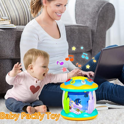 Baby Toys 6 to 12 Months Musical Light Up Tummy Time Infant Toys 3-6 7 8 9 12-18 Months Crawling Ocean Rotating Projector Baby Gifts for 1 2 3 Year Old Boy Girl Birthday Toddlers Kids
