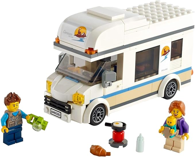 LEGO City Great Vehicles Holiday Camper Van 60283 Toy Car for Kids Ages 5 Plus Years Old, Caravan Motorhome, Gifts for Boys and Girls