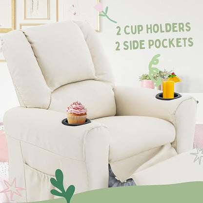 Candy Kids Reclining Chair Leather Recliner Sofa Toddler Youth Children Child Ages 1-6