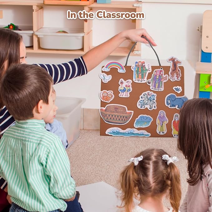 CHEFAN Felt Flannel Board 22 * 13 in,Foldable Freestanding Felt Story Learning Board for Toddlers,Double-Sided Use for Preschool Classroom,Multi Felt Pieces Can Be Used,Gifts for Kids