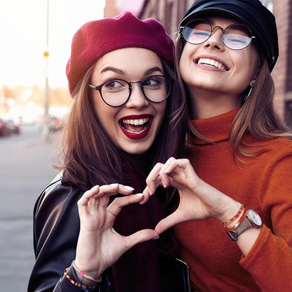 48 Pcs Valentine's Day Kids Friendship Bracelet Set Adjustable Beads Bracelets Cute Friendship Princess Pretend Play Bracelet Stretch Bracelet Preppy Bracelets Set for Girls Women(Heart)