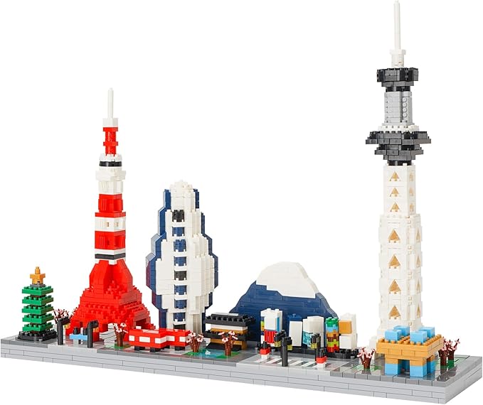 Building Block Set, Architecture Model Tokyo Skyline Collection 1880PCS Micro Building Blocks Gift for Adults