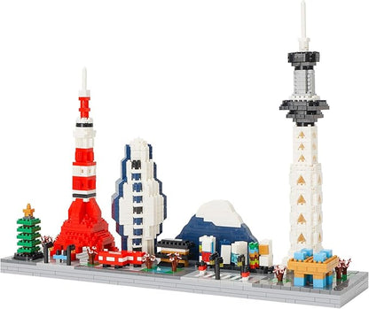 Building Block Set, Architecture Model Tokyo Skyline Collection 1880PCS Micro Building Blocks Gift for Adults