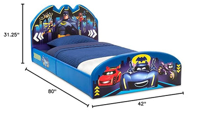 Delta Children Batman Batwheels Upholstered Twin Bed, Blue