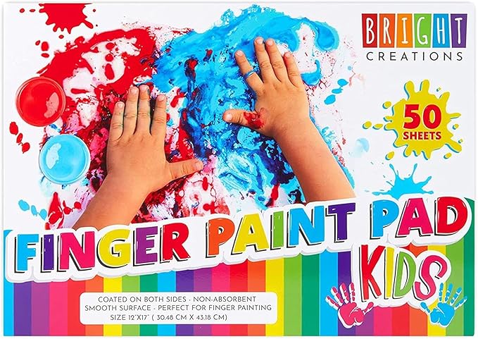 Bright Creations Finger Painting Paper Pad, Kids Art Supplies, 50 Sheets/Pad (17 x 12 in, 2 Pack)