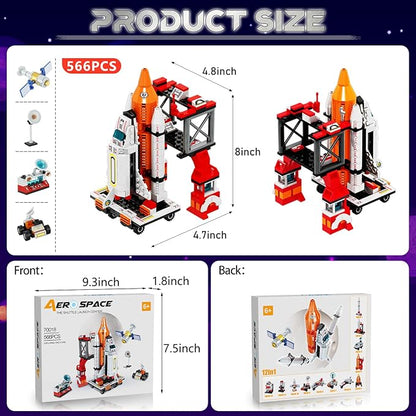 12 in 1 Aerospace Building Toys with Rocket Launcher.Space Shuttle Building Block Toys for Kids Aged 6-12.STEM Construction Toys.Work with other Building Block Brands.Idea Gifts for Space Fun Kids